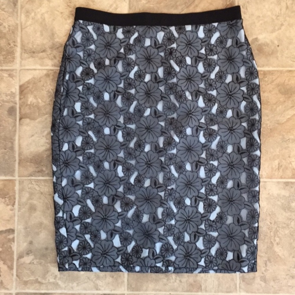 SALE
 Ann Taylor Floral Appliqué Unique Skirt B61